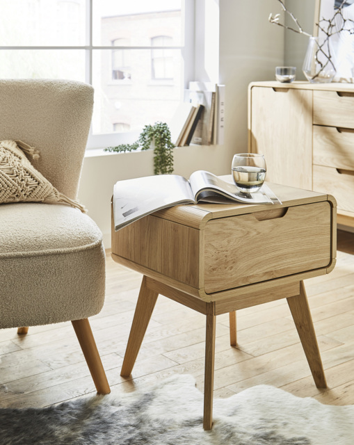 Oslo Side Table OAK Effect - JD Williams - image 1