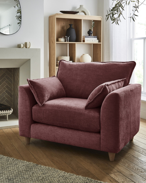 Harlequin Chenille Snuggle Chair Plum - JD Williams - image 1