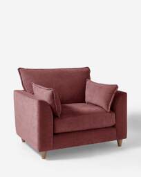 Harlequin Chenille Snuggle Chair Plum - JD Williams - thumbnail 3
