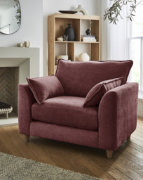 Harlequin Chenille Snuggle Chair Plum - JD Williams - thumbnail 1