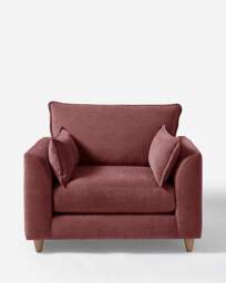 Harlequin Chenille Snuggle Chair Plum - JD Williams - thumbnail 2