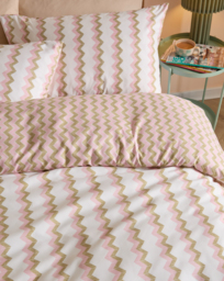 Izzie Reversible Duvet Cover Set Green/Pink - Size: SINGLE
