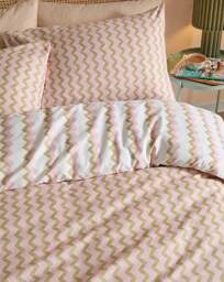 Izzie Reversible Duvet Cover Set Green/Pink - Size: SINGLE - thumbnail 2