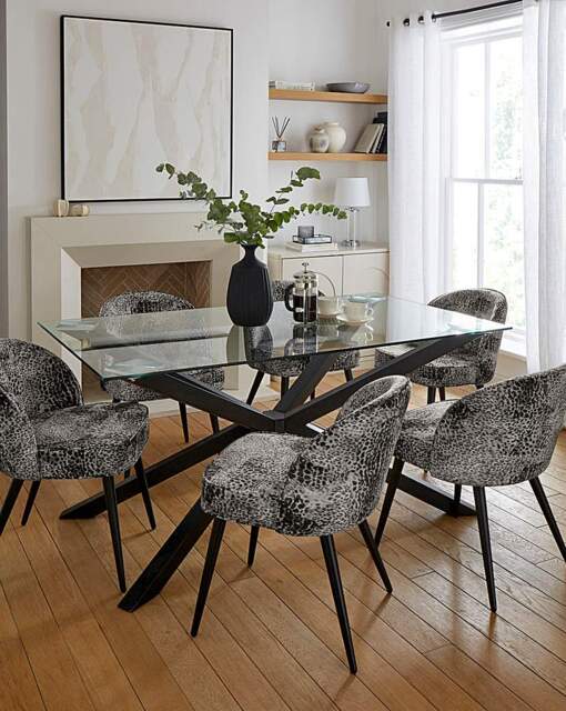 Bodie 6 Seater with 6 Savannah Chair Black/Grey - JD Williams - image 1