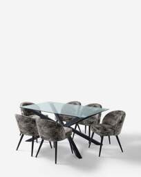 Bodie 6 Seater with 6 Savannah Chair Black/Grey - JD Williams - thumbnail 2