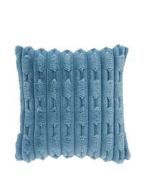 Bianca Carved Faux Fur Cushion Blue - Bianca - Size: 50X50 - thumbnail 4
