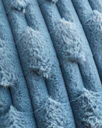 Bianca Carved Faux Fur Cushion Blue - Bianca - Size: 50X50 - thumbnail 3