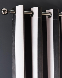 LLB Festivo Stripe Eyelet Curtains Black - Laurence Llewelyn-Bowen - Size: 168 x 229cm - thumbnail 1