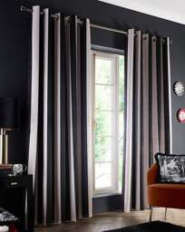 LLB Festivo Stripe Eyelet Curtains Black - Laurence Llewelyn-Bowen - Size: 168 x 229cm - thumbnail 2