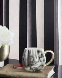 LLB Festivo Stripe Eyelet Curtains Black - Laurence Llewelyn-Bowen - Size: 168 x 229cm - thumbnail 3