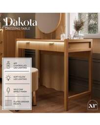 Dakota Dressing Table with Lights OAK - XR Living - thumbnail 5