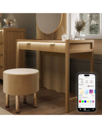 Dakota Dressing Table with Lights OAK - XR Living - thumbnail 1