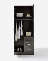 Kingston 2 Door Wardrobe Grey/Oak - At Home Collection - thumbnail 3