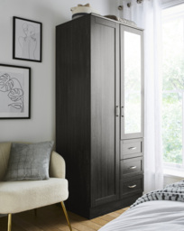 Kingston 2 Door Wardrobe Grey/Oak - At Home Collection - thumbnail 1