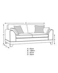 Hilliard Fabric 3 Seater Sofa Charcoal - thumbnail 2