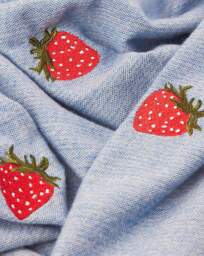 Furn. Fruits Embroidered Throw Blue - furn. - Size: 130X180 - thumbnail 3
