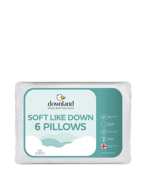 Downland Soft Like Down 6 Pack Pillows White - Downland - image 1