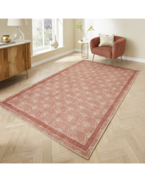 Catherine Lansfield Peacock Washable Rug Terracotta - Catherine Lansfield - Size: 76x150