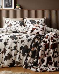 Cow Print Faux Fur Filled Cushion Natural - Fusion - Size: 43X43CM - thumbnail 2
