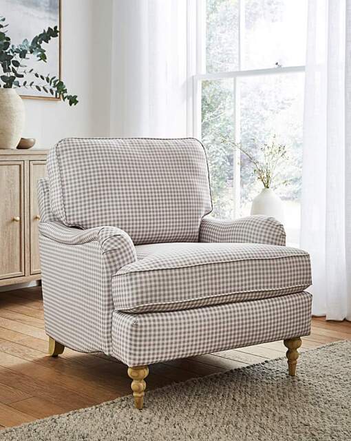 Wisteria Gingham Armchair Natural - JD Williams - image 1