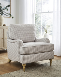 Wisteria Gingham Armchair Natural - JD Williams