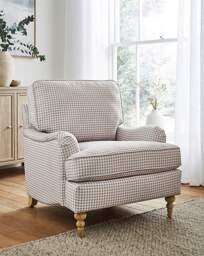 Wisteria Gingham Armchair Natural - JD Williams - thumbnail 1