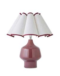 Jamie Burgundy Lamp w/ Scallop Shade Burgundy - ValueLights - thumbnail 3