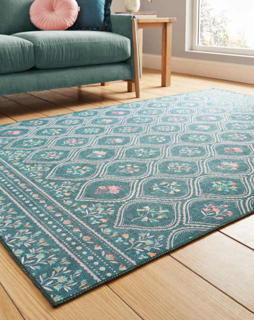 Catherine Lansfield Cameo Washable Rug Green - Catherine Lansfield - Size: 152X230 - image 1