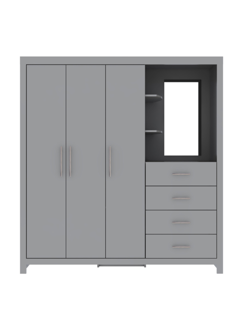 Dakota 3 Door Combi Wardrobe Cool Grey - JD Williams