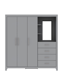 Dakota 3 Door Combi Wardrobe Cool Grey - JD Williams
