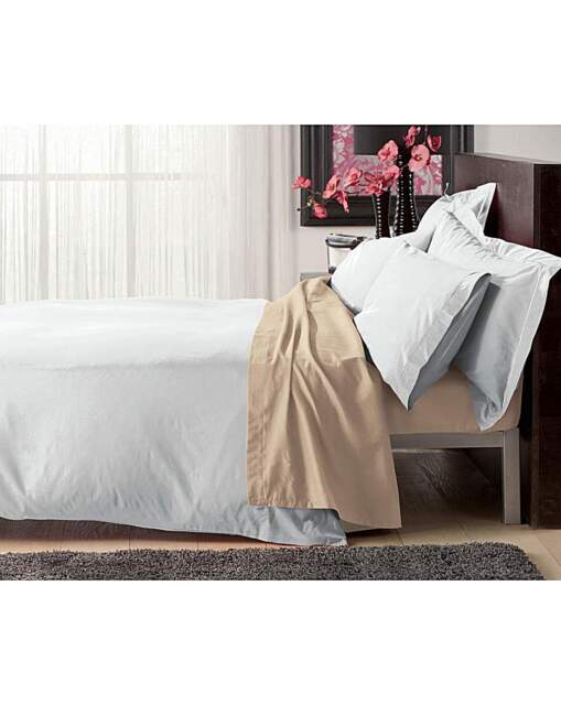 Plain Dyed Egyptian Cotton Duvet Cover White - Belledorm - Size: DOUBLE