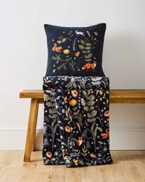 Woodland Animals Fleece Throw Midnight - JD Williams - Size: 130X150 - thumbnail 3