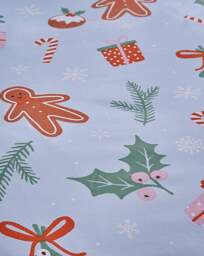 CL Christmas Gingerbread Duvet Set Blue - Catherine Lansfield - Size: SINGLE - thumbnail 4