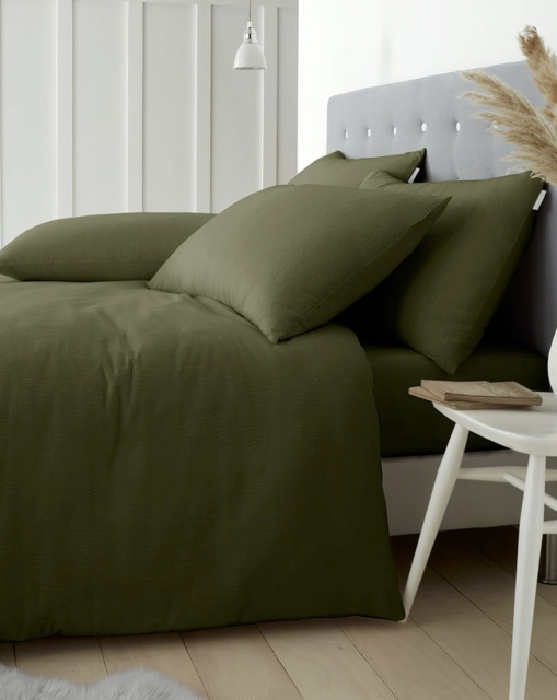 Catherine Lansfield Cotton Duvet Set Green - Catherine Lansfield - Size: DOUBLE - image 1