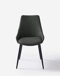 Bodie Black Table & 4 Etta Fabric Chairs Black/Charcoal - thumbnail 5