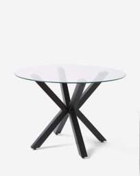 Bodie Black Table & 4 Etta Fabric Chairs Black/Charcoal - thumbnail 3