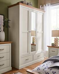 Julipa Ashford 3 Door 2 Drawer Wardrobe Cream - Julipa