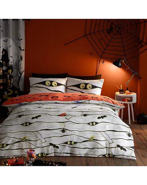 Kids Halloween Mummy Duvet Set White White - Bedlam - Size: DOUBLE - image 1