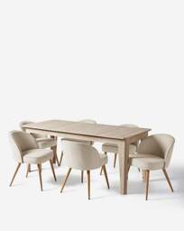 Charlotte Table with 6 Emilie Chairs Oak/Natural - JD Williams - thumbnail 3