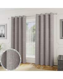 Royal Luxury Boucle Eyelet Curtains Silver - Enhanced Living - Size: 167 x 229cm - thumbnail 3
