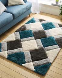 Geo Shaggy Cosy Rug Emerald - Origins - Size: 80X150