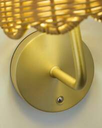 Calvera Scalloped Rattan Wall Light Gold - Searchlight - thumbnail 3