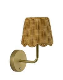 Calvera Scalloped Rattan Wall Light Gold - Searchlight - thumbnail 2