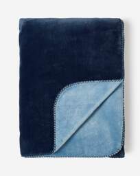 Two-Toned Throw with Stitched Edges Blue - JD Williams - Size: 130X150 - thumbnail 2