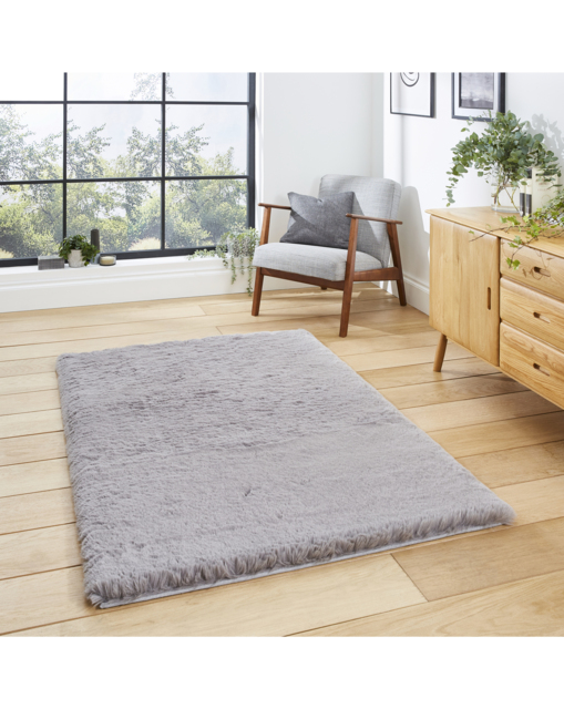 Think Rugs Teddy Plain Shaggy Rug Grey - Think Rugs - Size: 150X230 - image 1