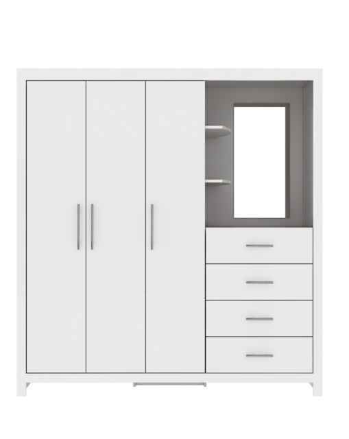 Dakota 3 Door Combi Wardrobe White - JD Williams