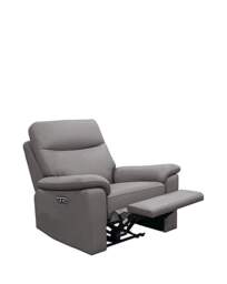 Aspire Corvan Leather Recliner Chair Grey - Aspire - thumbnail 2