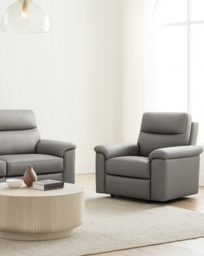 Aspire Corvan Leather Recliner Chair Grey - Aspire - thumbnail 1