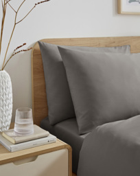 Non Iron Housewife Pillowcase Pair Charcoal - JD Williams - Size: PAIR - thumbnail 1