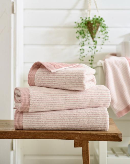 Weave Striped Cotton Towel Pink - Size: Hand Towel - image 1